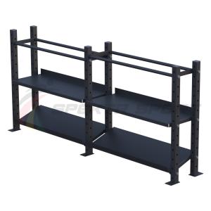 Купить Модульный стеллаж для гантелей, гирь и медболов 2580х430х1200 (2 секции) в Уяре 
